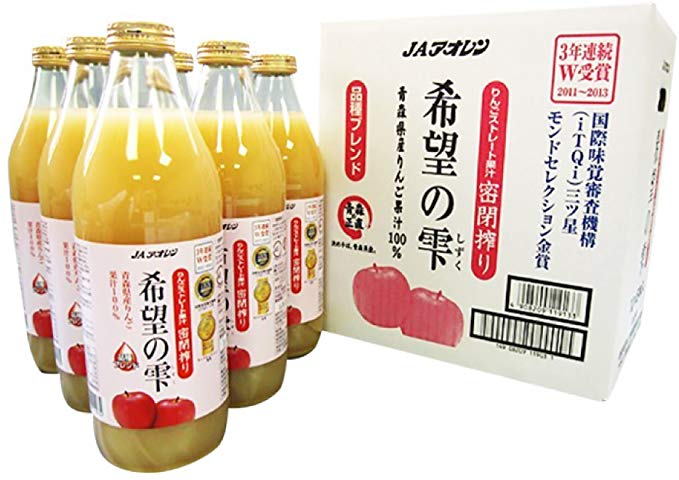 アオレン 希望の雫 ストレートりんごジュース 1000ml×6本